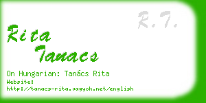 rita tanacs business card